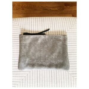 Oliveve Anthropologie Grey Calf Hair Clutch